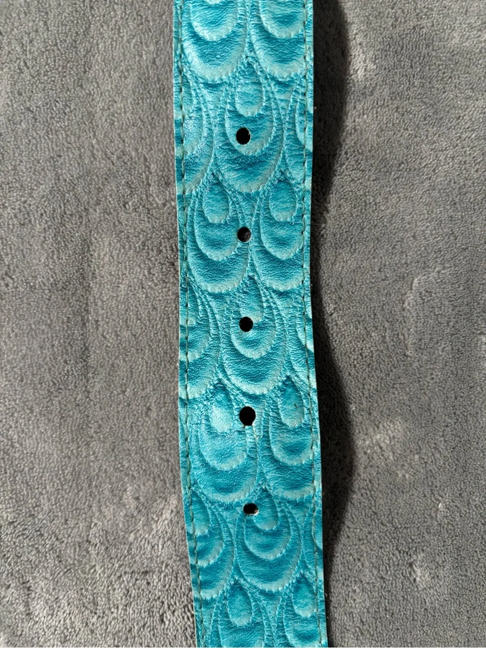 Vintage Black Metal Buckle with Blue Gemstones Belt